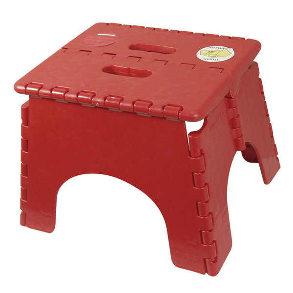 B & R Plastics B & R Plastics 101-6R-RED E-Z Foldz Step Stool - 9", Red 101-6R-RED